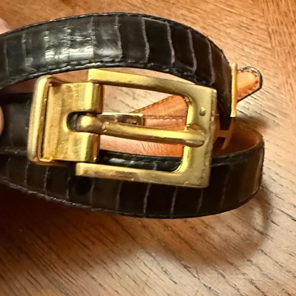 Jana Genuine Snakeskin Black Leather Belt Medium - Picture 2 of 9